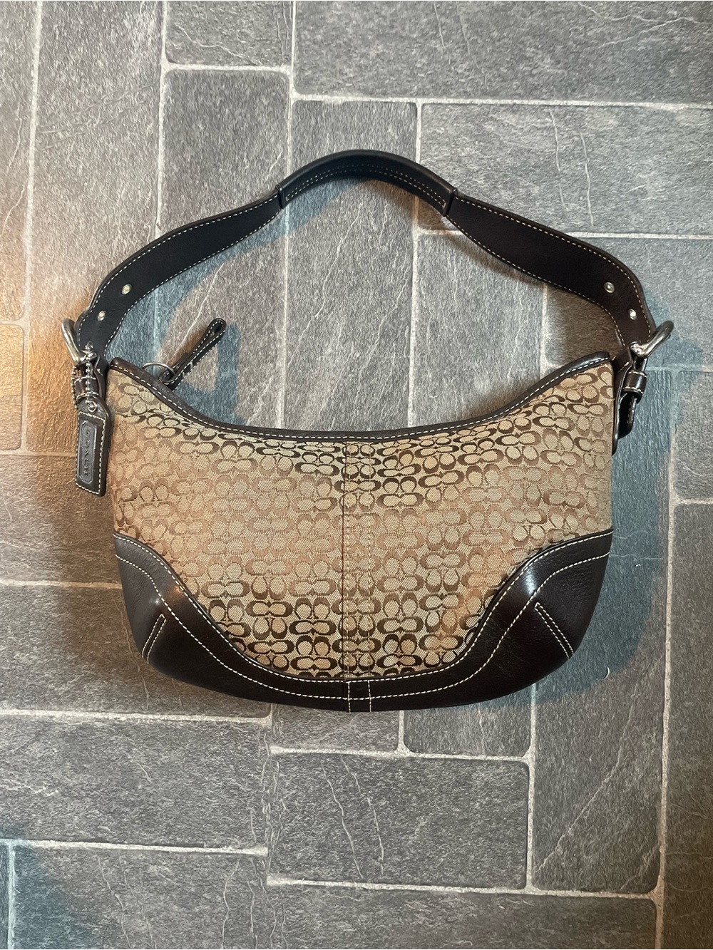 Authentic Vintage Y2K Coach Signature Mini Soho Hobo Bag Style 6351 Brown